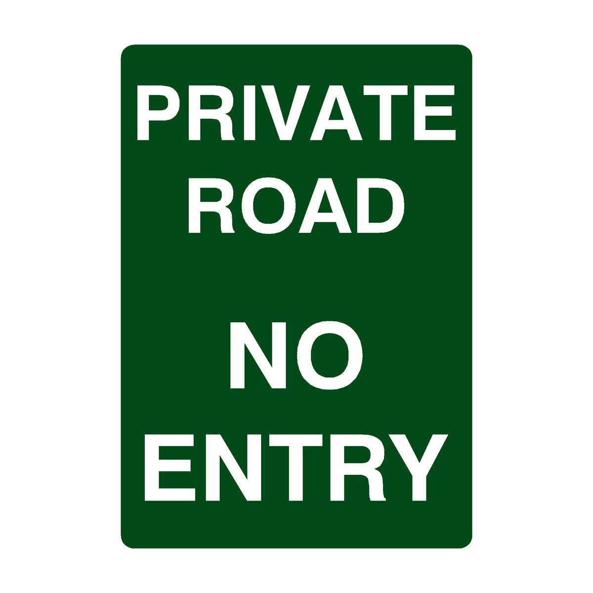 Private Road No Entry Portrait Sign