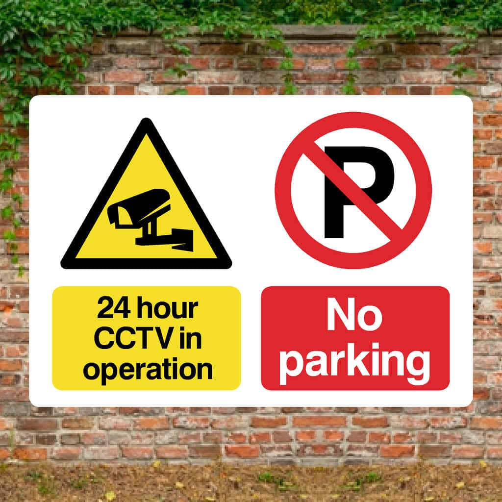 24 Hour CCTV In Operation No Parking Sign - The Sign Shed