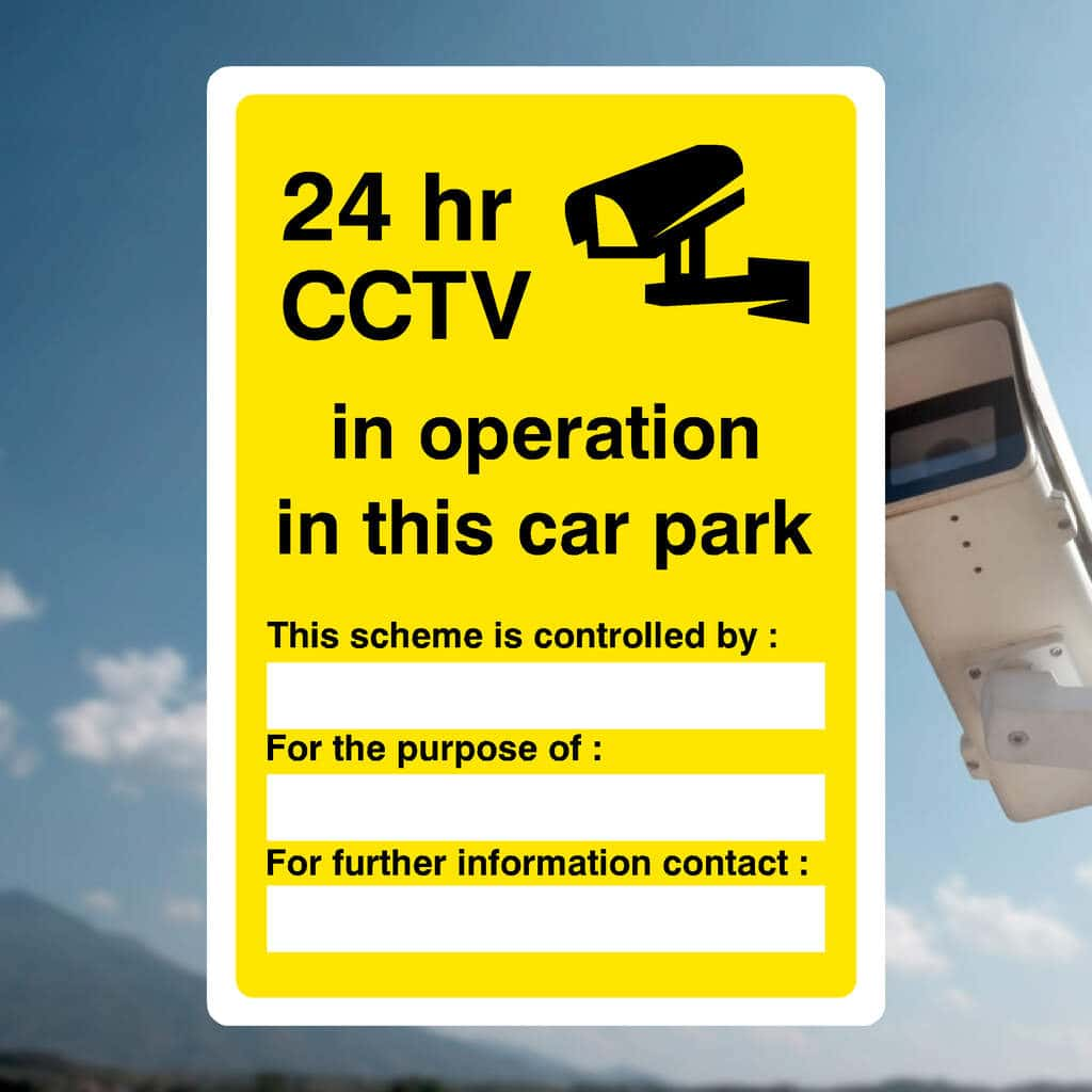 24hr CCTV in Operation in This Car Park Security Sign - The Sign Shed