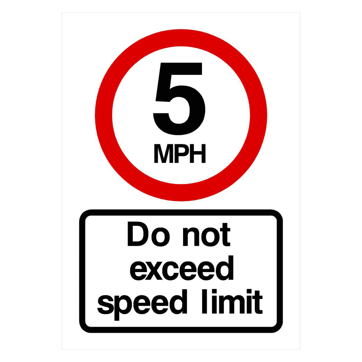 5 MPH Speed Limit Sign