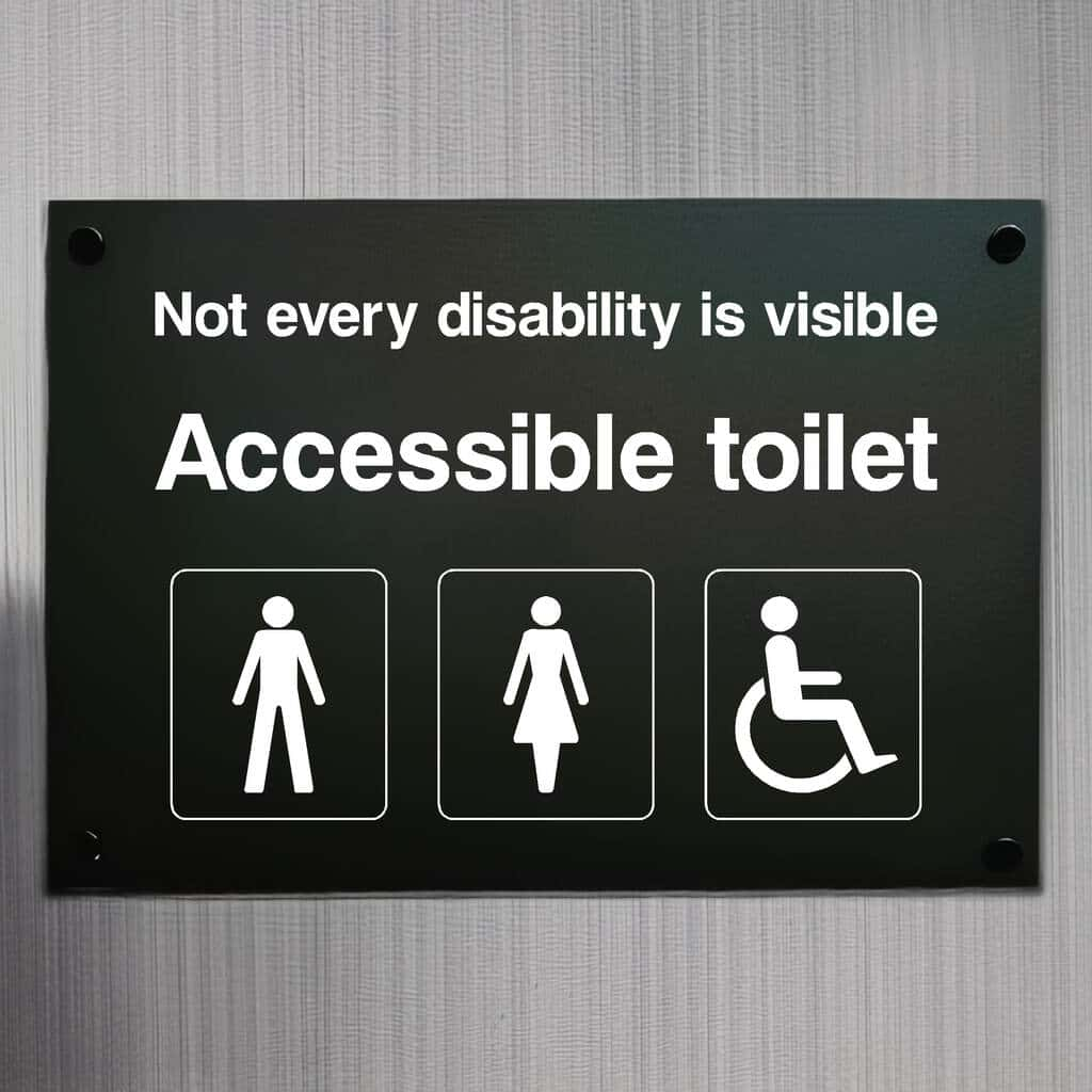 Accessible Toilet Sign Midnight Black Landscape - The Sign Shed