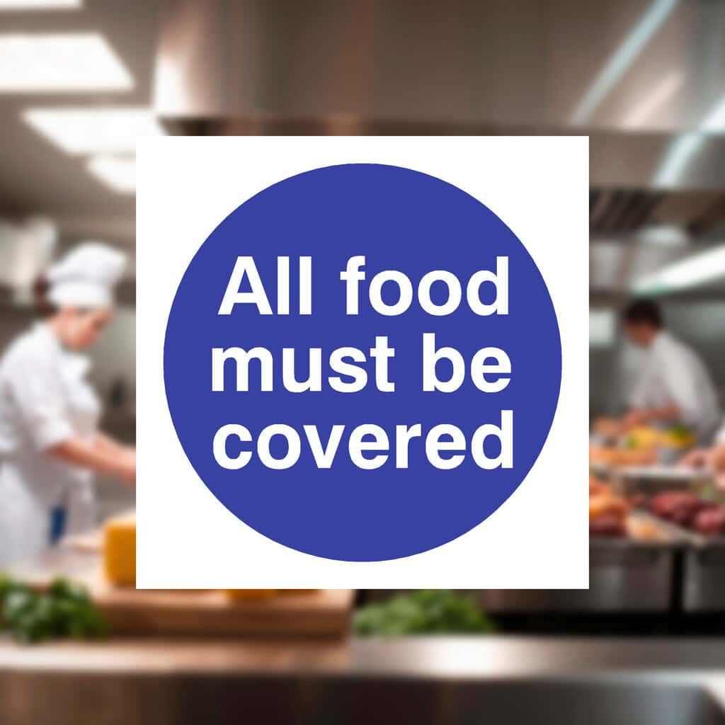 All Food Must Be Covered Sign - The Sign Shed