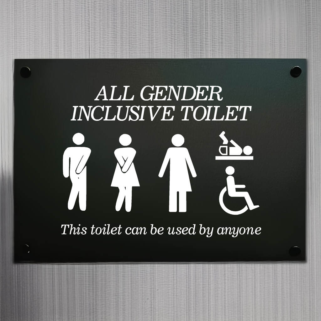 All Gender Inclusive Toilet Sign Midnight Black - The Sign Shed