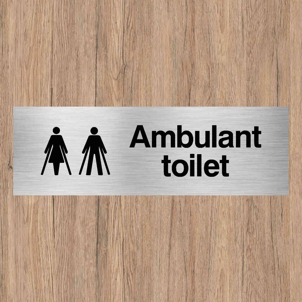 Ambulant Toilet Sign Brushed Silver - The Sign Shed