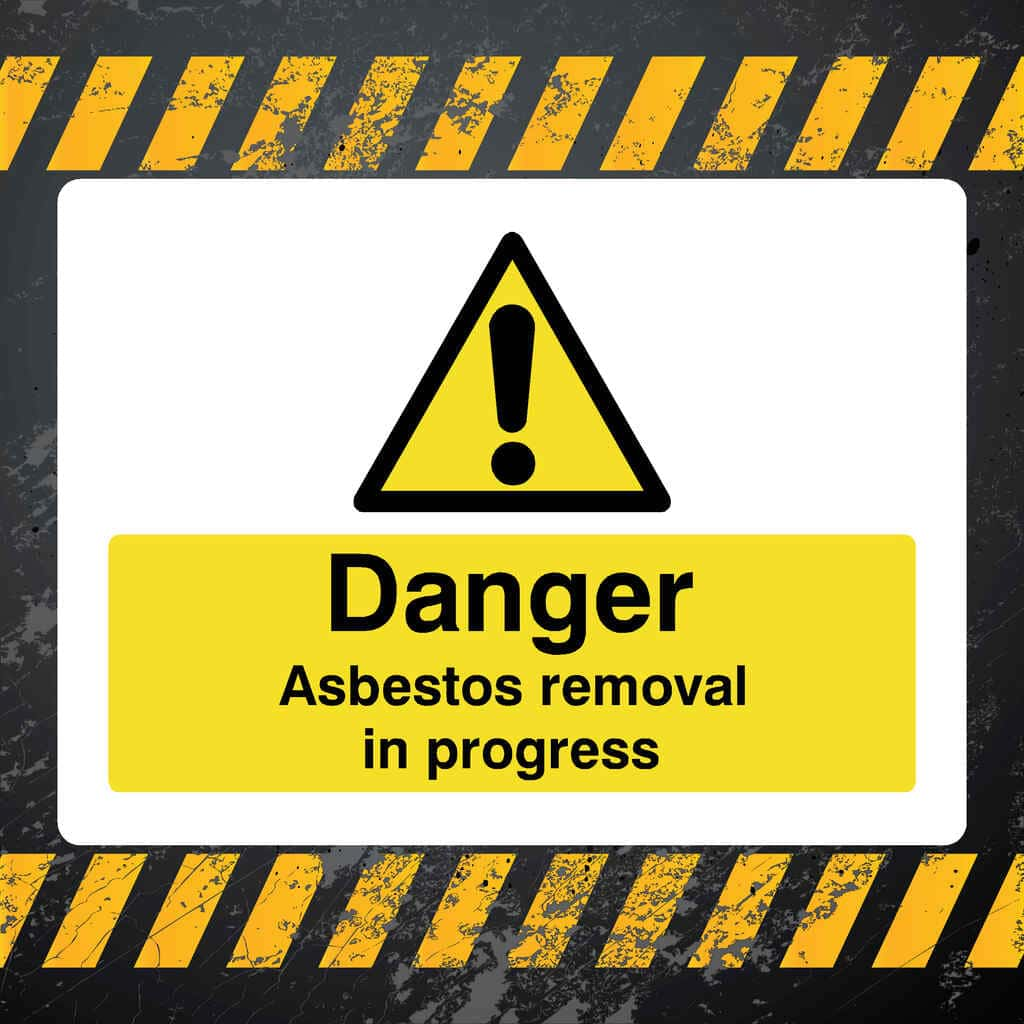 Asbestos Removal In Progress Sign Landscape - The Sign Shed