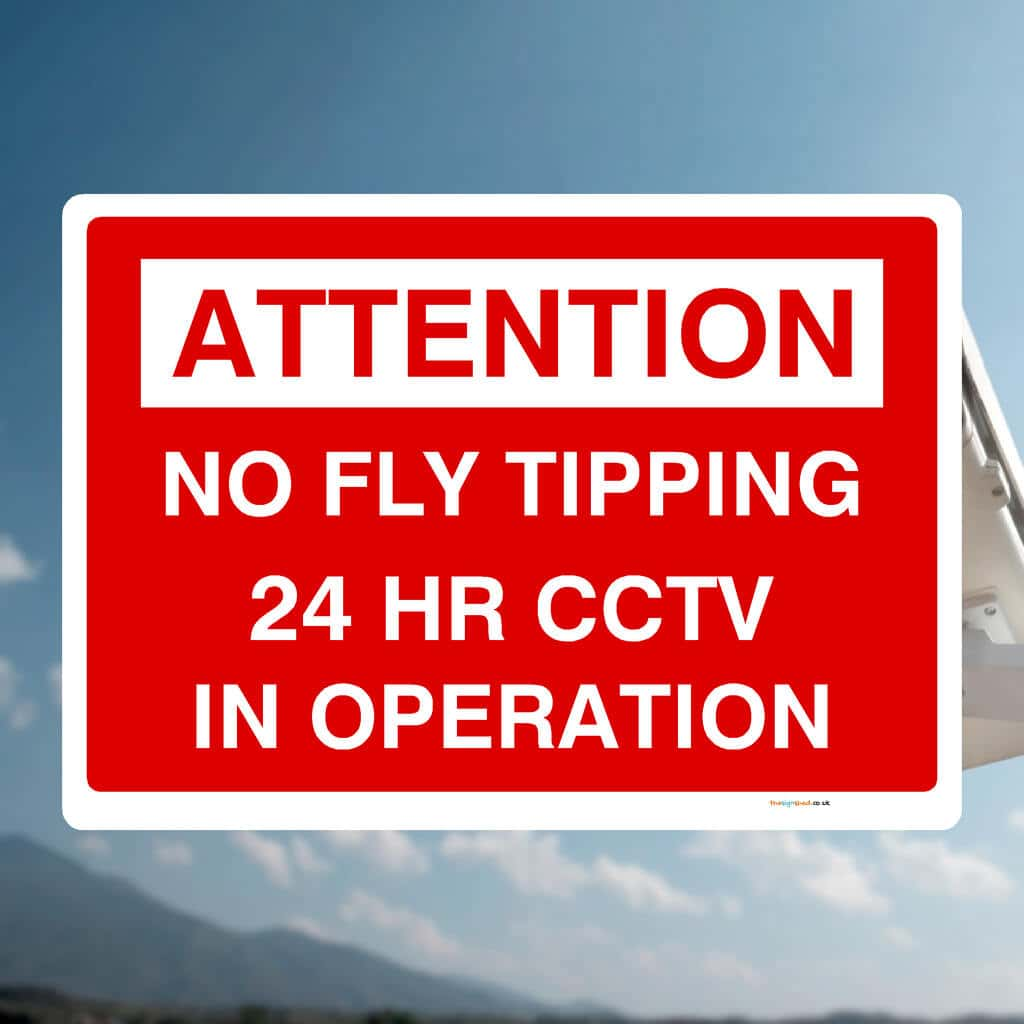 Attention No Fly Tipping 24Hr CCTV In Operation Sign - The Sign Shed