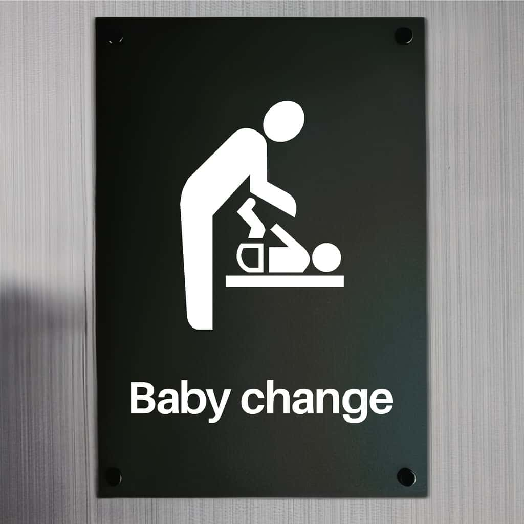 Baby Change Sign Midnight Black Portrait - The Sign Shed