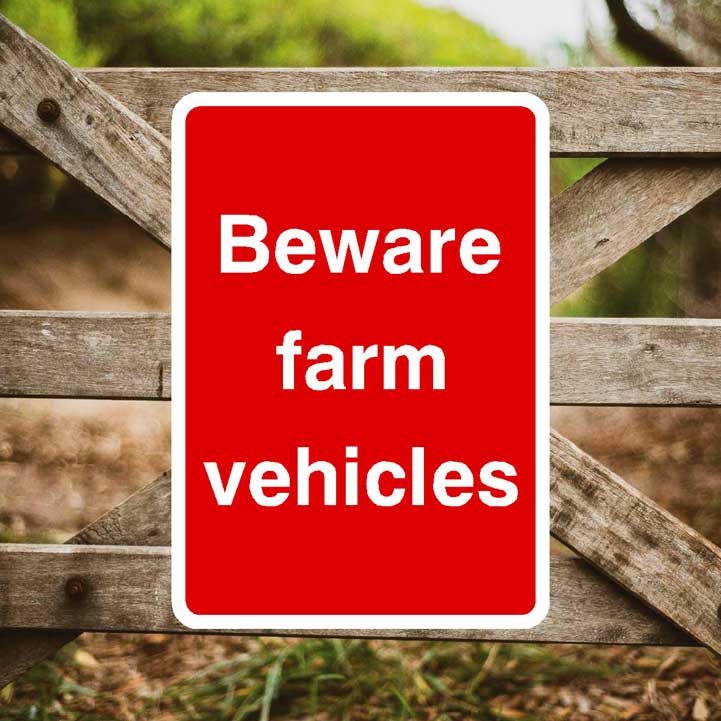 Beware Farm Vehicles Sign Portrait - The Sign Shed