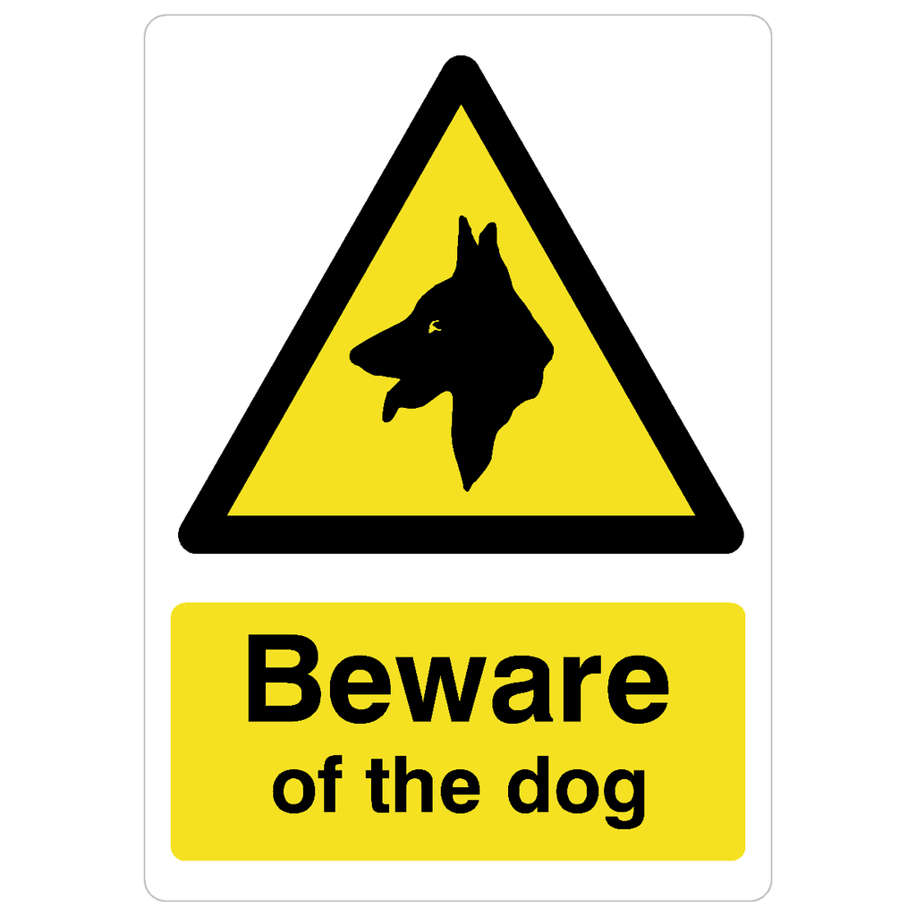 Beware Of The Dog Sign Portrait - The Sign Shed