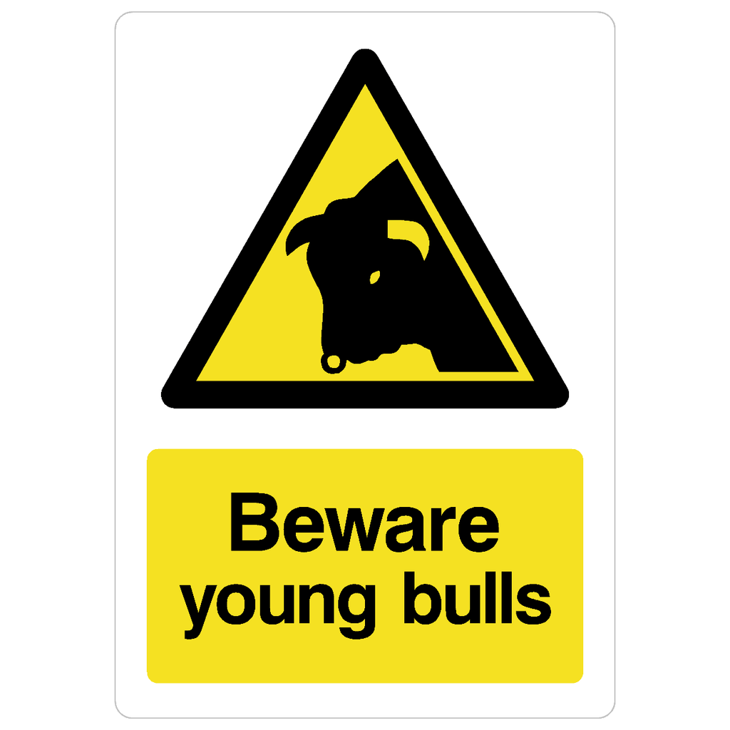 Beware Young Bulls Sign - The Sign Shed