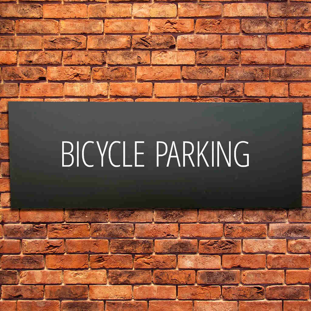 Bicycle Parking Sign Midnight Black Landscape - The Sign Shed