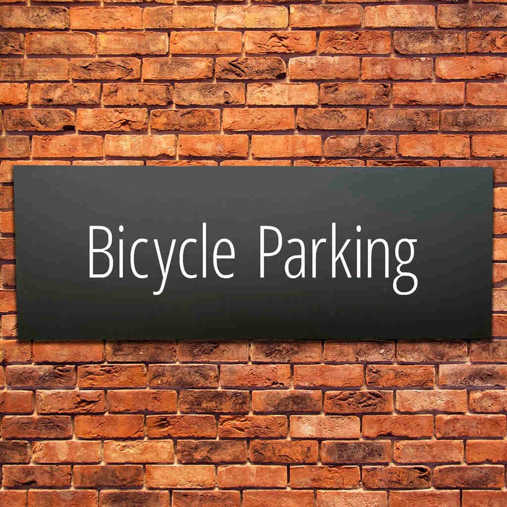 Bicycle Parking Sign Midnight Black Landscape - The Sign Shed