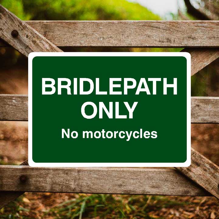 Bridlepath Only No Motorcycles Sign - The Sign Shed