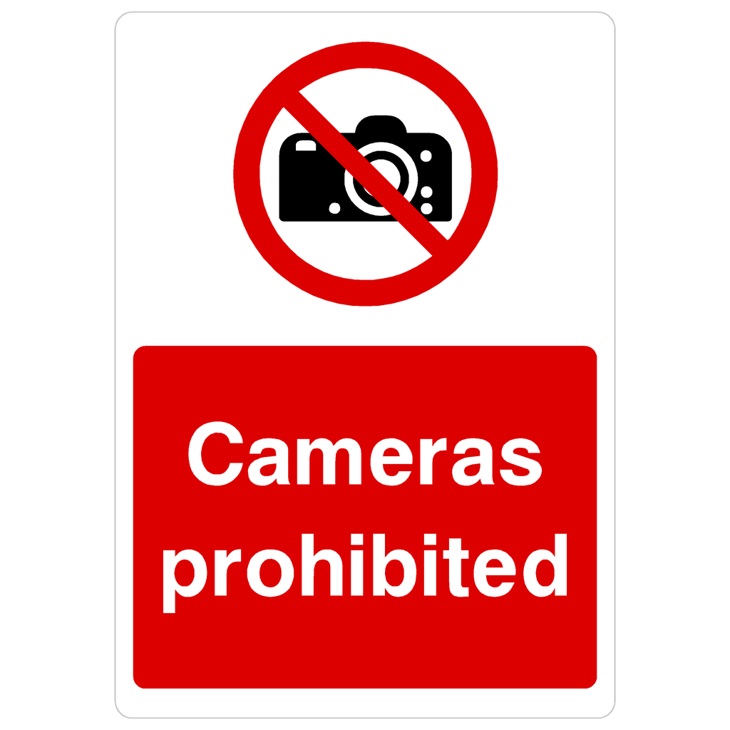 Cameras Prohibited Sign - The Sign Shed