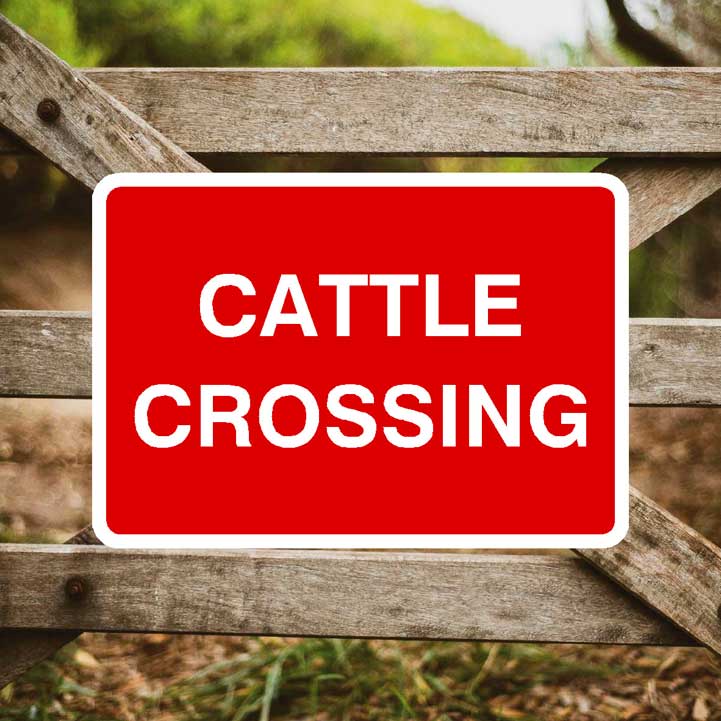 Cattle Crossing Sign - The Sign Shed