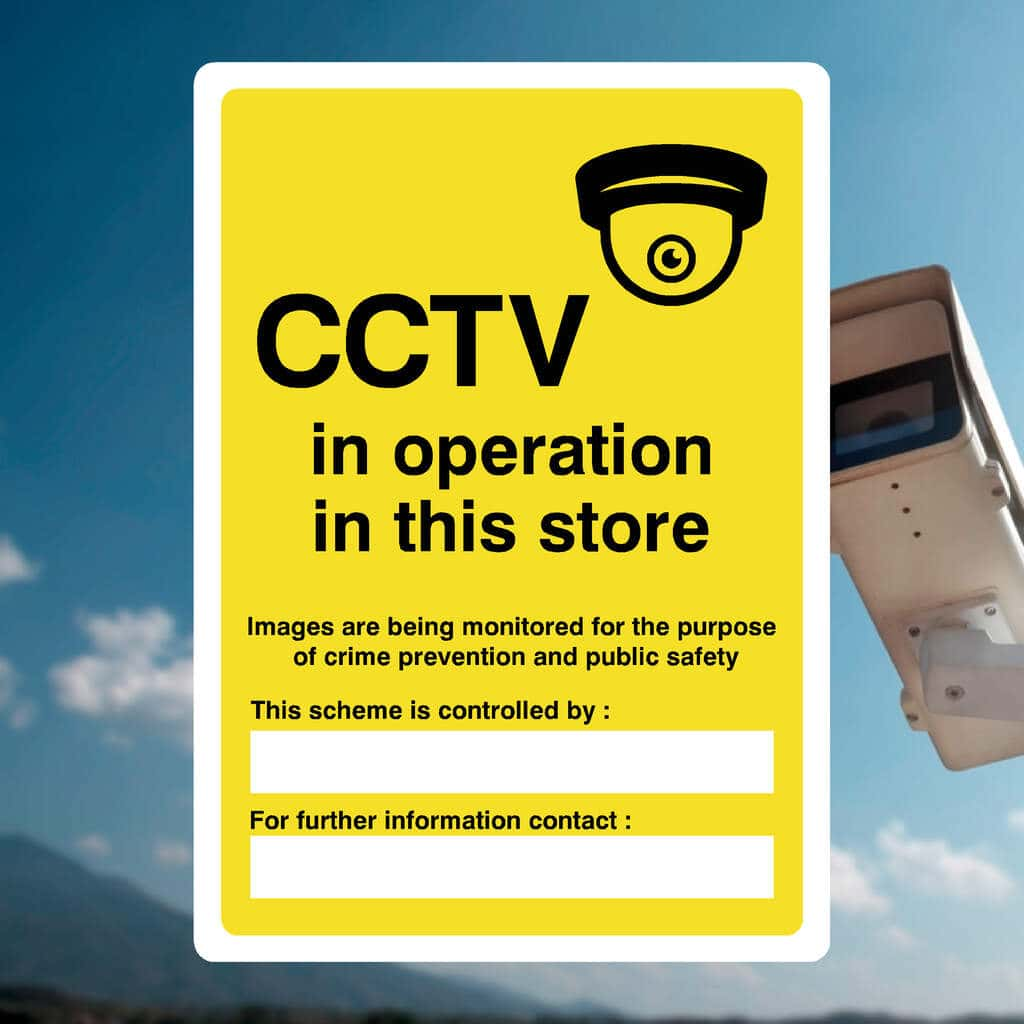 CCTV in Operation in Store Sign - The Sign Shed