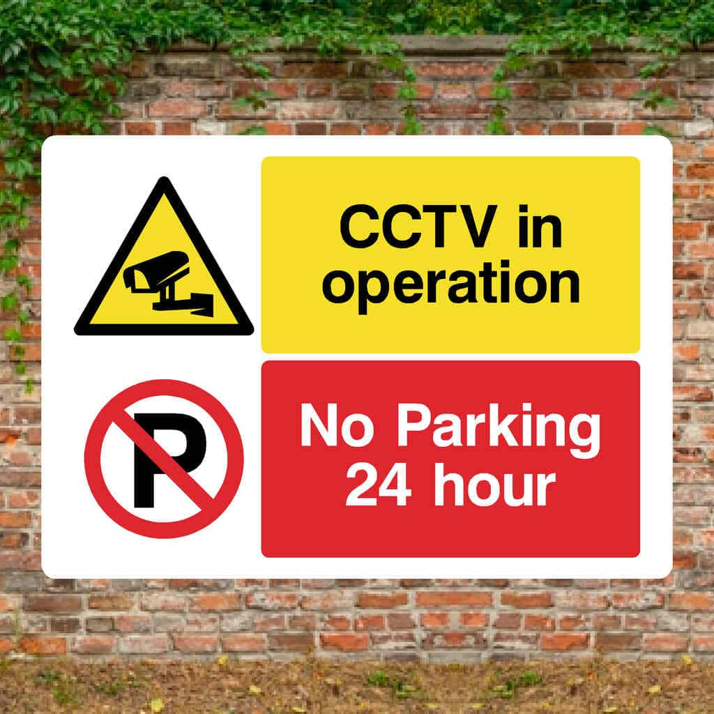 CCTV In Operation No Parking 24 Hour Sign - The Sign Shed