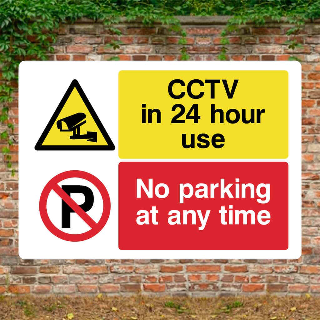 CCTV In Use No Parking At Any Time Sign - The Sign Shed