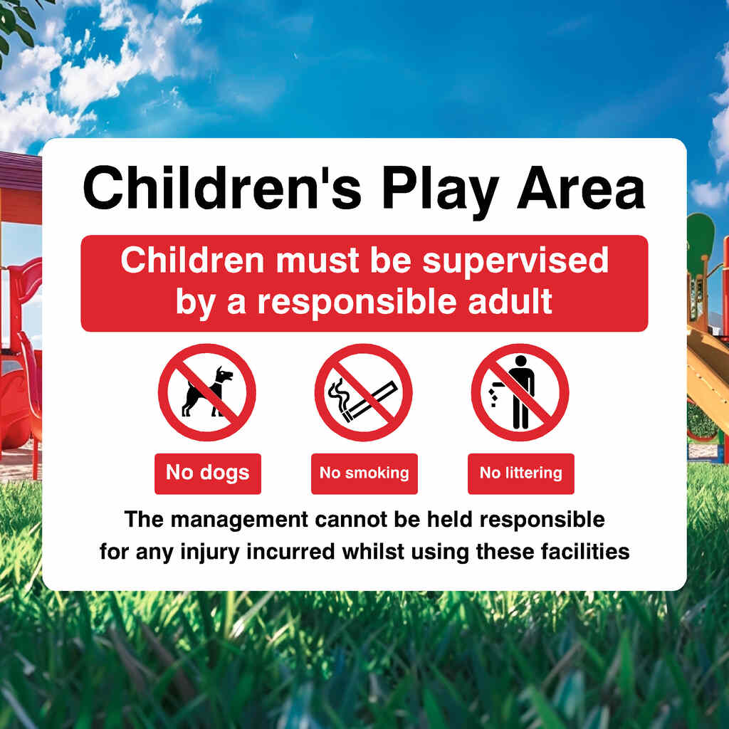 Children's Play Area Disclaimer Sign - The Sign Shed