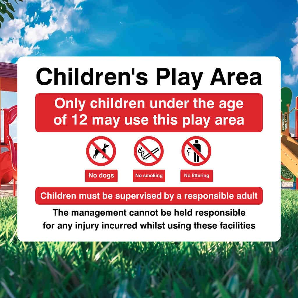 Children's Play Area Under 12 Disclaimer Sign - The Sign Shed