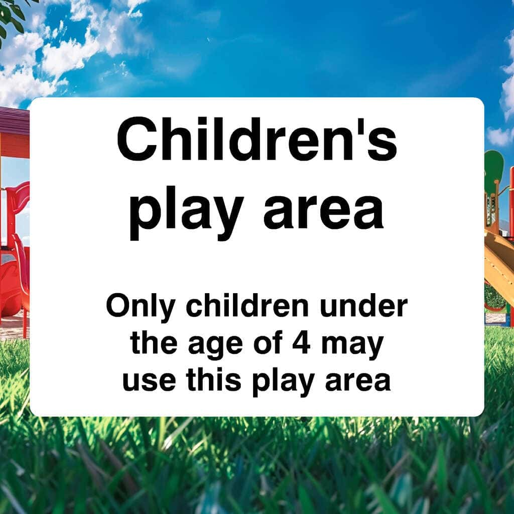 Children's Play Area Under 4 Sign - The Sign Shed