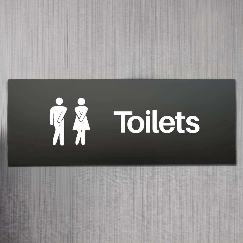 Comic Unisex Toilet Sign Midnight Black Landscape - The Sign Shed