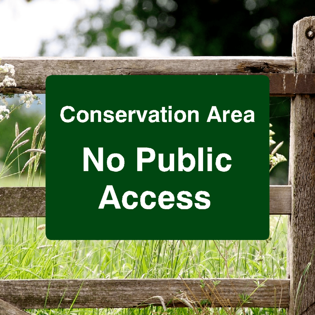 Conservation Area No Public Access Sign Green 