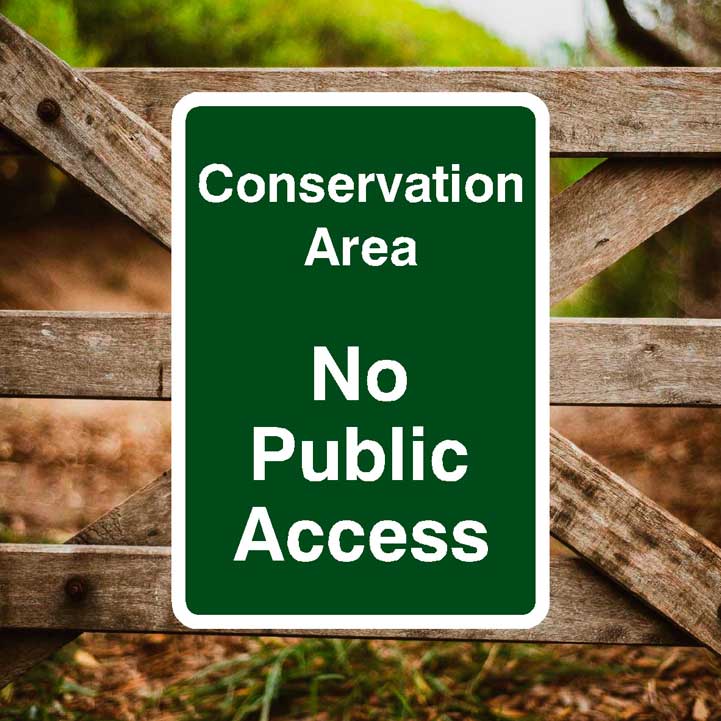 Conservation Area No Public Access Sign Portrait - The Sign Shed