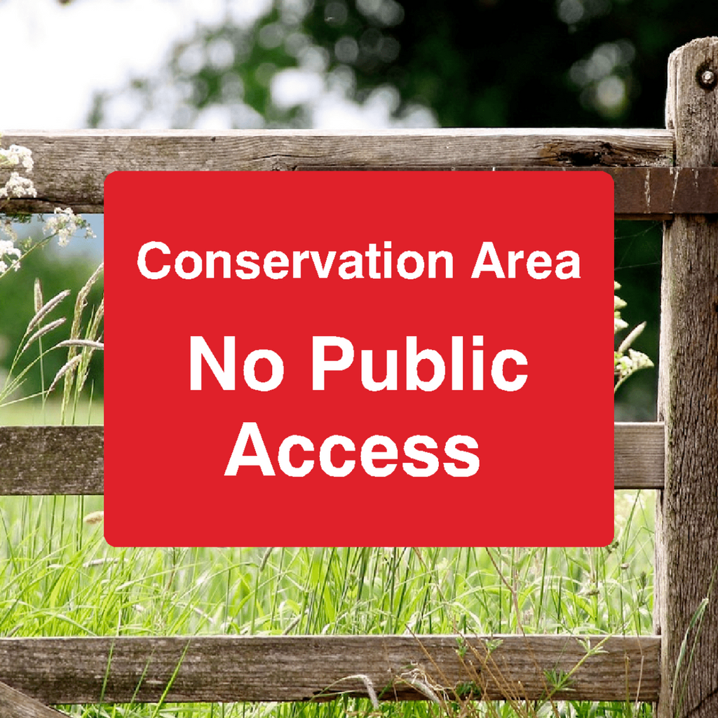 Conservation Area No Public Access Sign Red