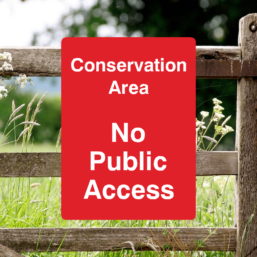 Conservation Area Sign Red Portrait