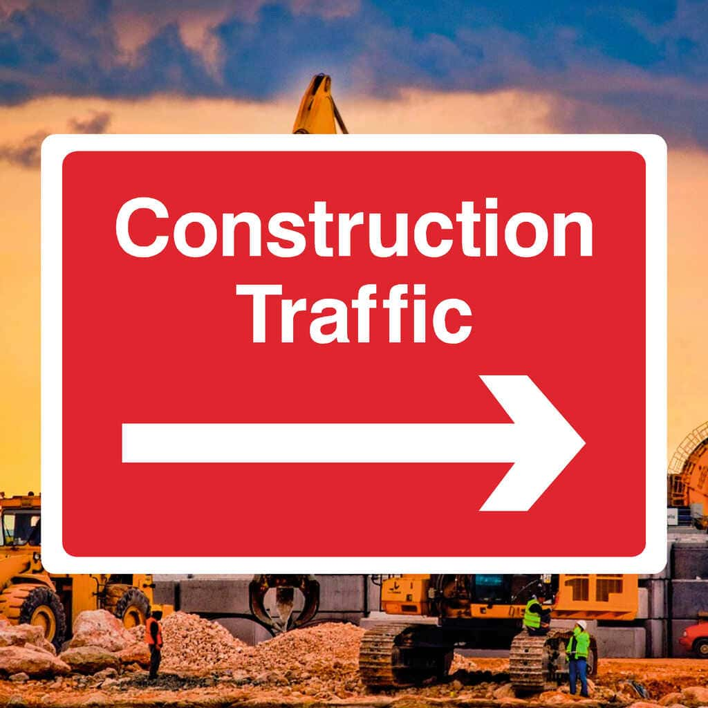 Construction Traffic Sign Arrow Right - The Sign Shed