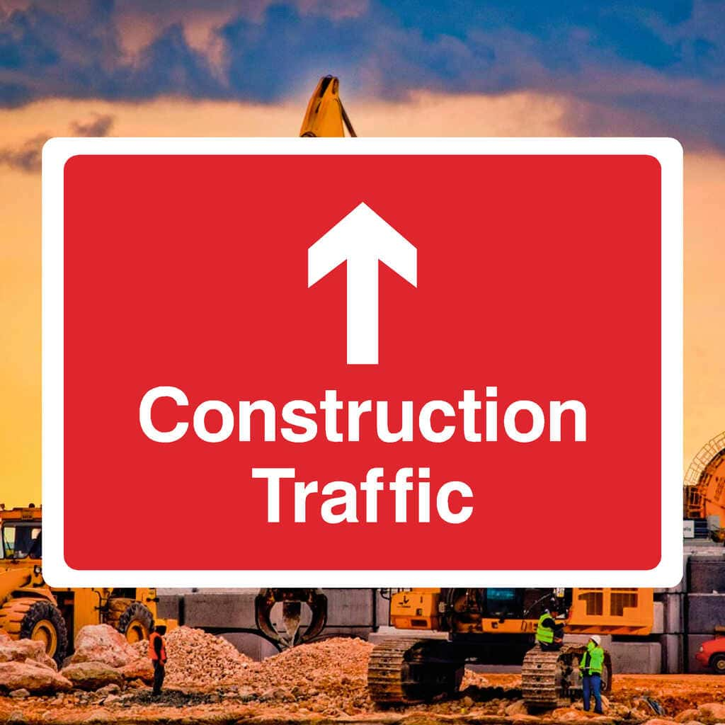 Construction Traffic Sign Arrow Up - The Sign Shed