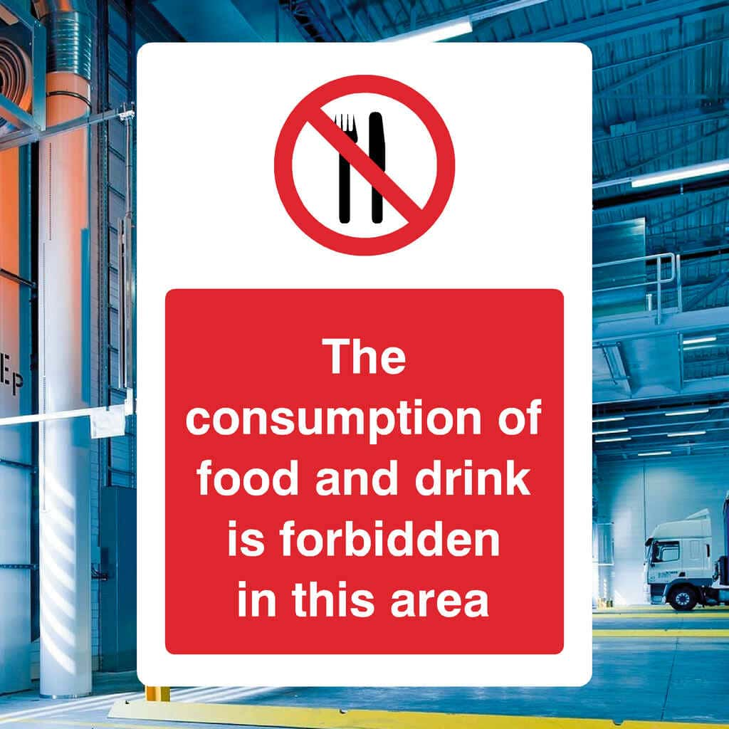 Consumption Of Food Or Drink Forbidden Sign - The Sign Shed