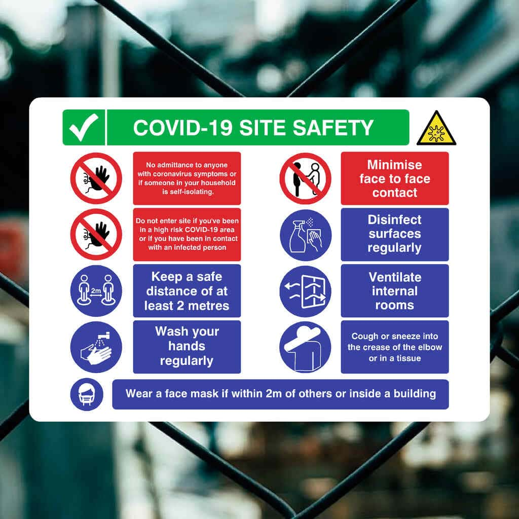 Coronavirus Site Safety Sign landscape - The Sign Shed