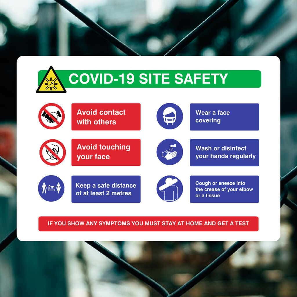 Coronavirus Site Safety Symptoms Sign landscape - The Sign Shed