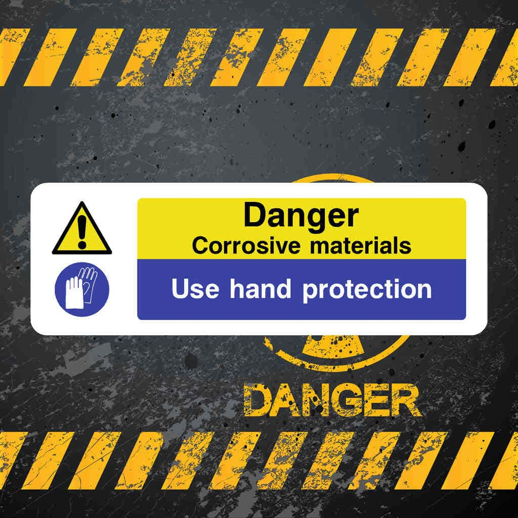 Corrosive Materials Hand Protection Sign - The Sign Shed