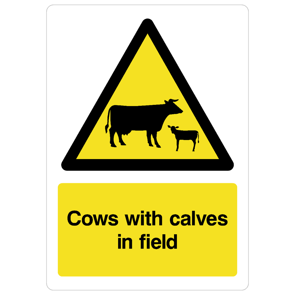 Cows with Calves in Field Warning Sign - The Sign Shed