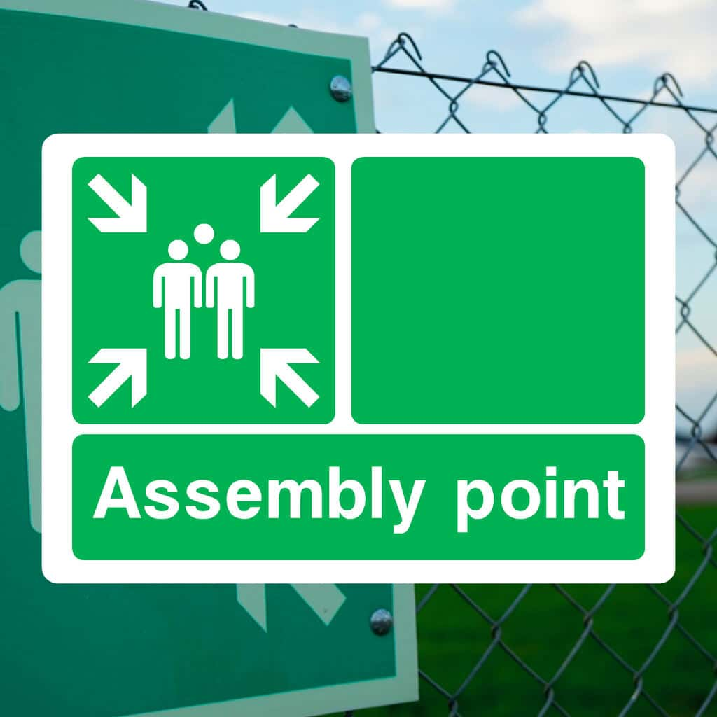 Custom Assembly Point Sign landscape - The Sign Shed