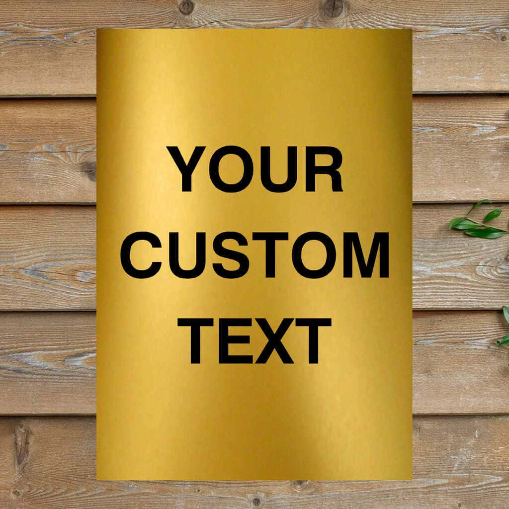 Custom Brushed Gold Sign - The Sign Shed