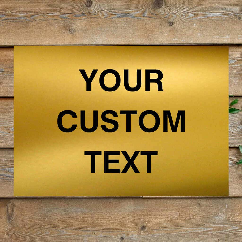 Custom Brushed Gold Sign - The Sign Shed