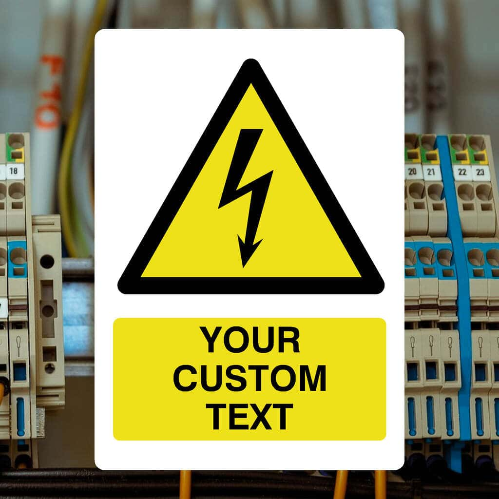 Custom Electrical Hazard Warning Sign Portrait - The Sign Shed