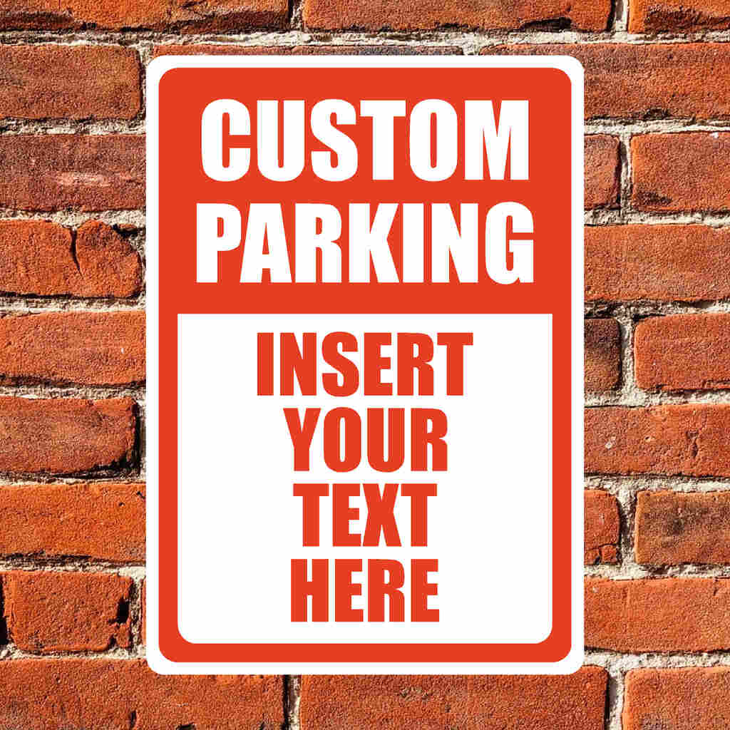 Custom Parking Sign | Red Header - The Sign Shed