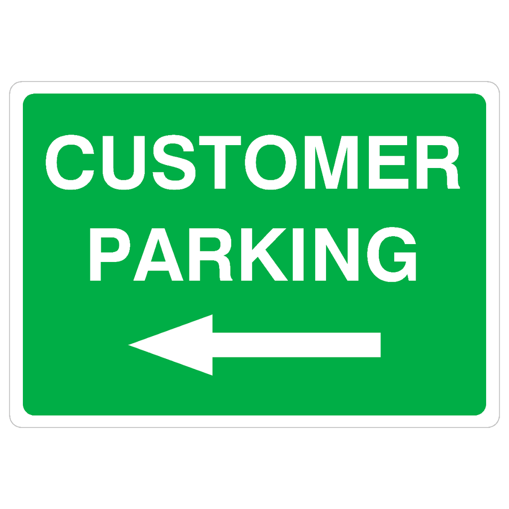 Customer Parking Left Arrow Landscape Sign - The Sign Shed