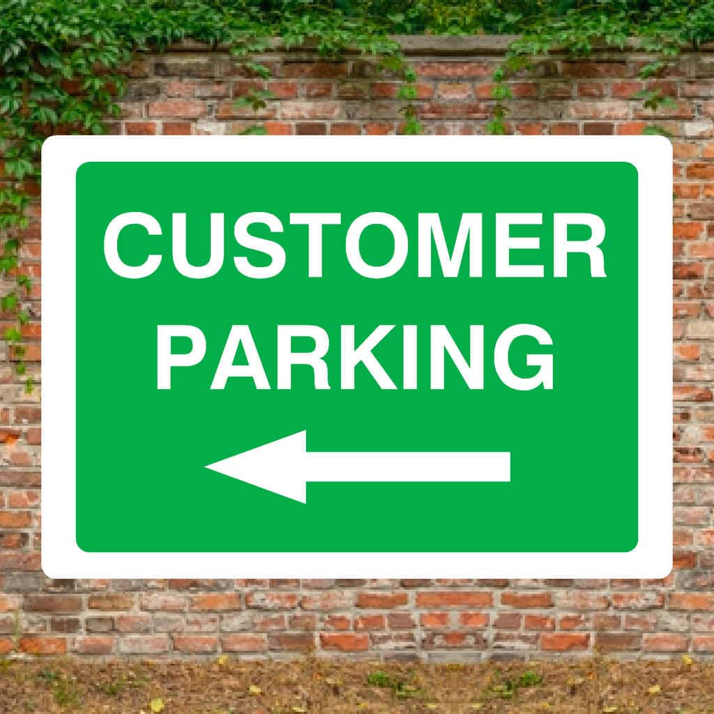 Customer Parking Left Arrow Landscape Sign - The Sign Shed