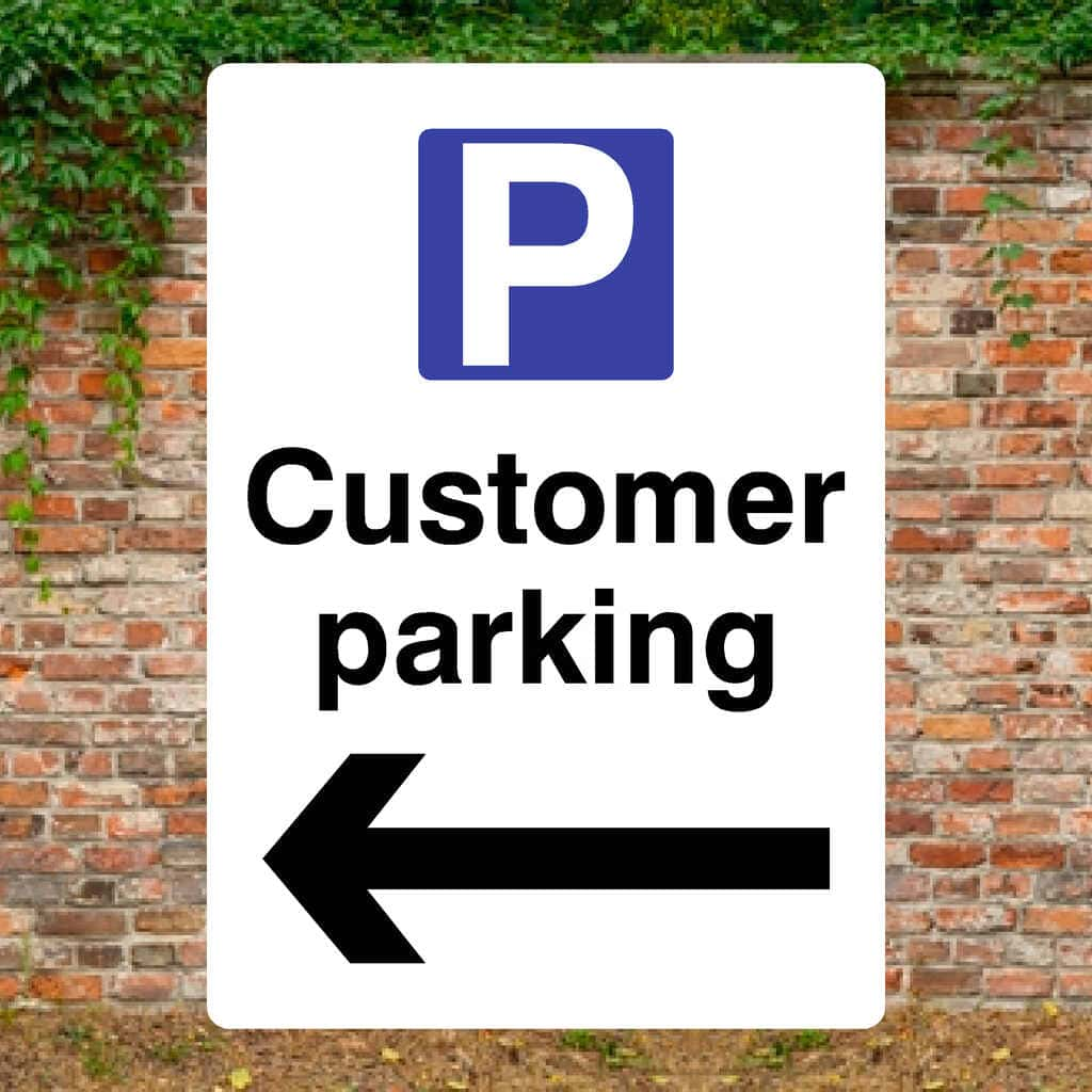 Customer Parking Left Arrow P Sign - The Sign Shed