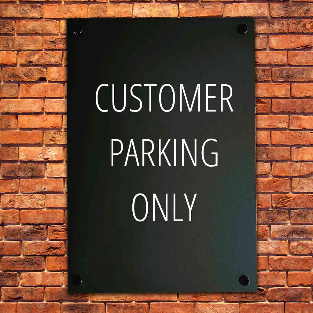 Customer Parking Only Sign Midnight Black - The Sign Shed