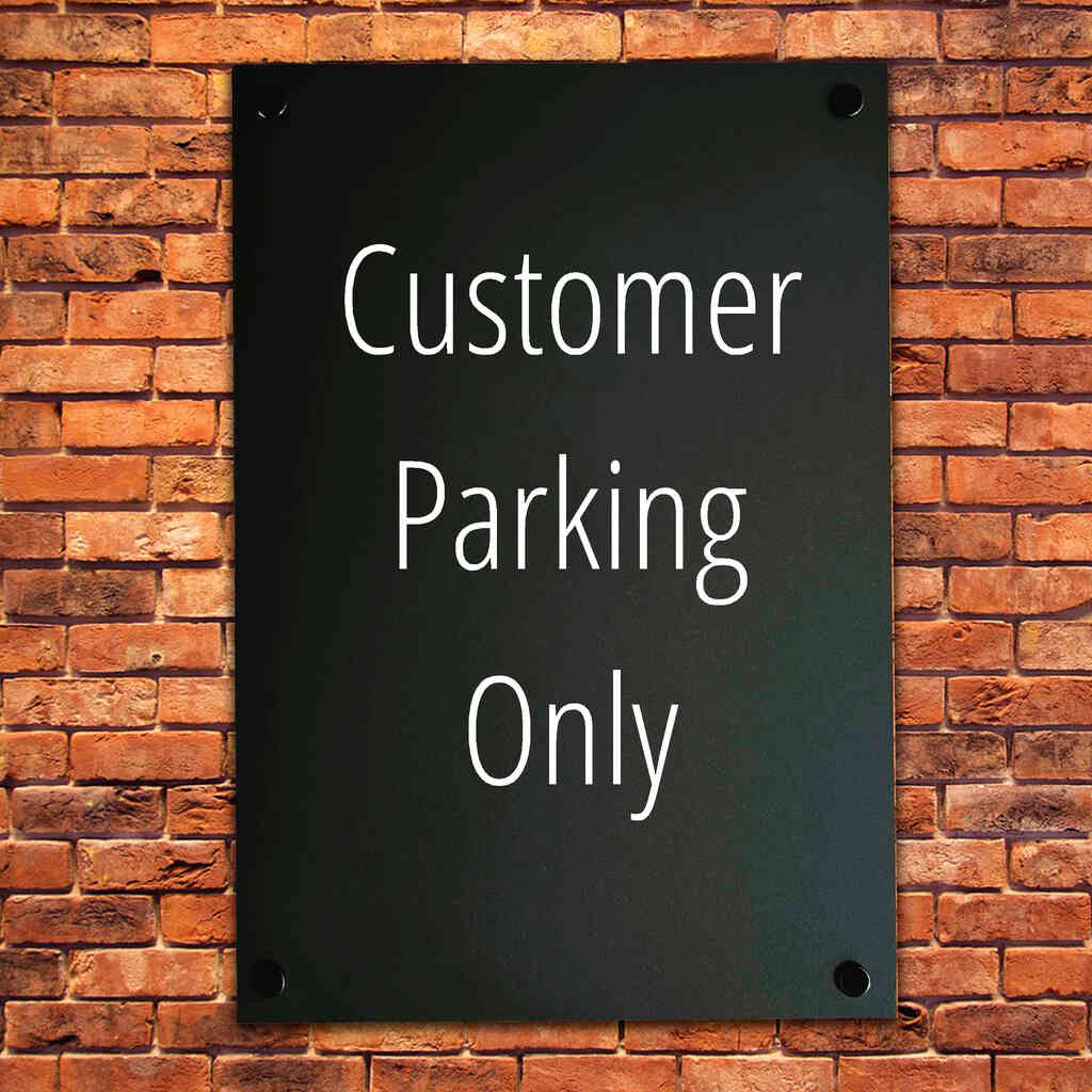 Customer Parking Only Sign Midnight Black - The Sign Shed