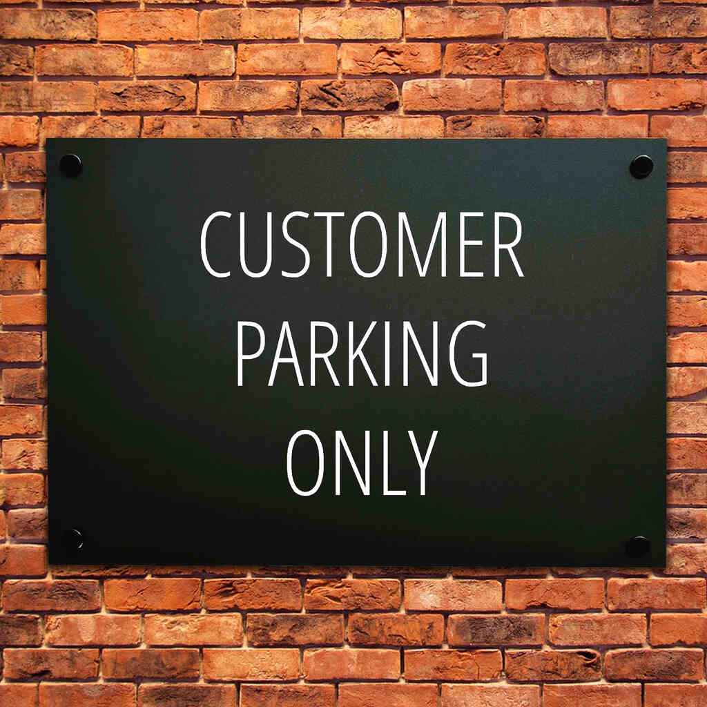 Customer Parking Only Sign Midnight Black Landscape - The Sign Shed