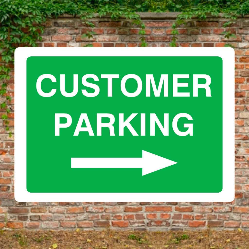 Customer Parking Right Arrow Sign - The Sign Shed