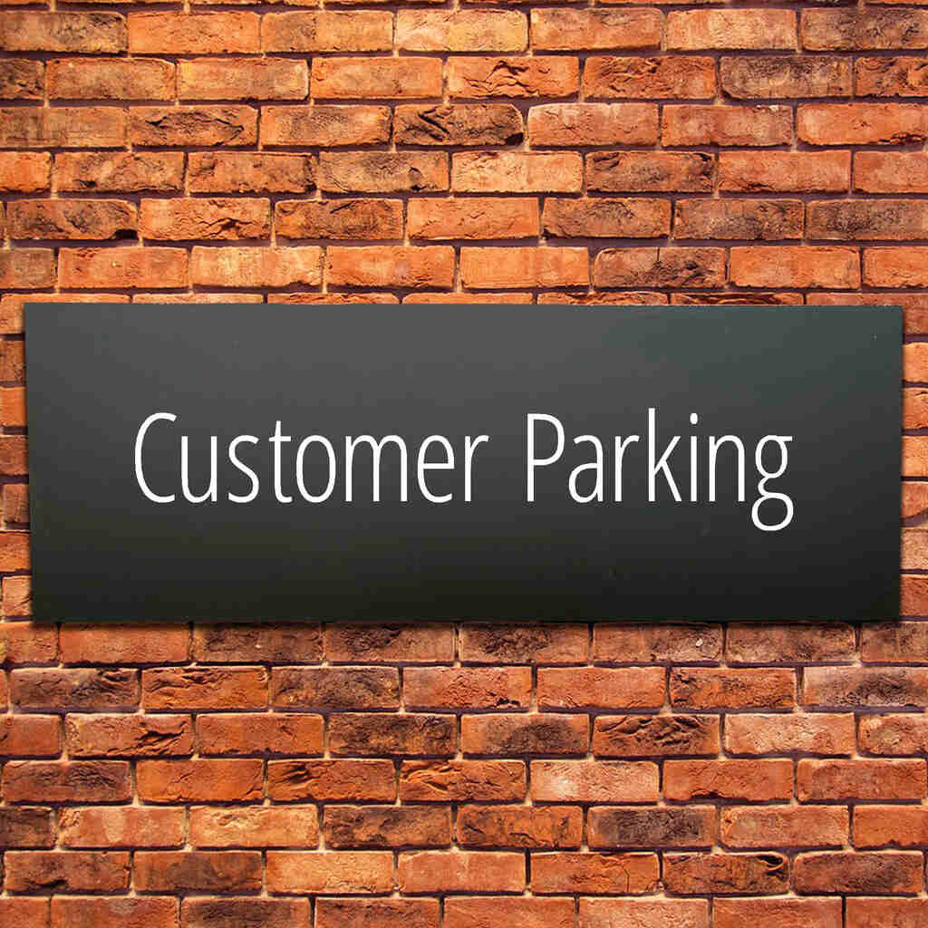 Customer Parking Sign Midnight Black Landscape - The Sign Shed